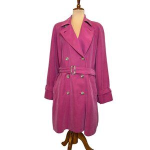 Vintage Burberry Prorsum Collection Belted Pink Trench Coat Size 8